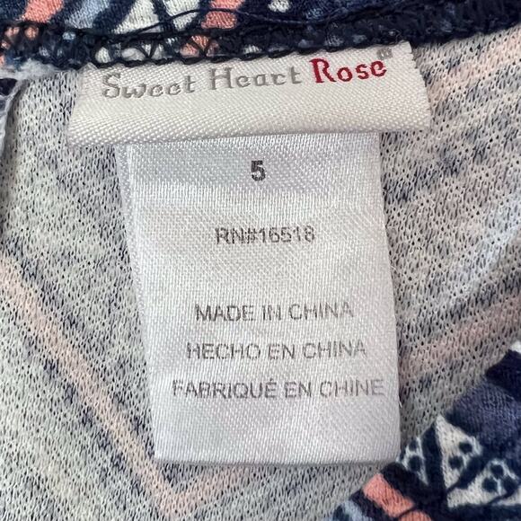 Sweet Heart Rose Girls Dress Size 5 Blue Chevron Sleeveless Twirl - Picture 9 of 10